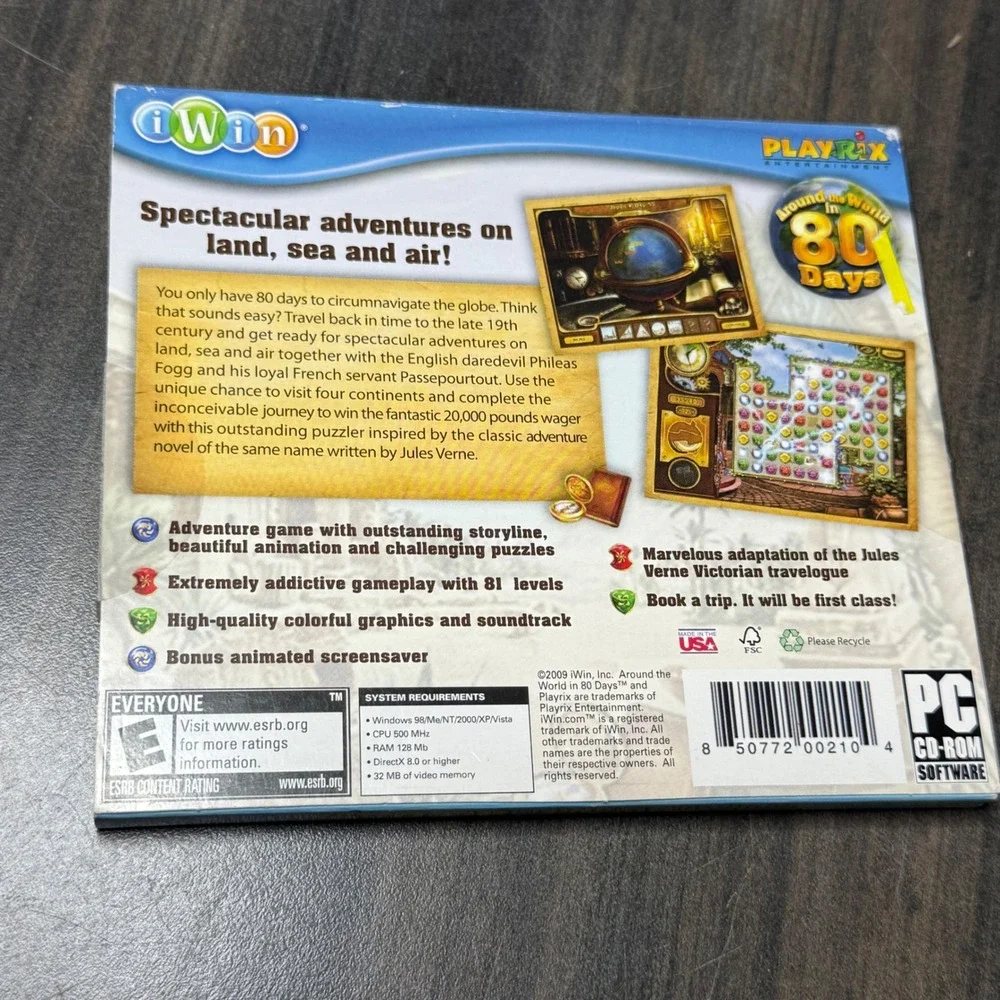 Y2K Around the World in 80 Days PC CD-ROM Game iWin Playrix Puzzler
